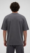 Erkek Füme Geyik Baskılı Oversize Fit Bol Geniş Kalıp Salaş Kesim T-shirt