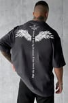 Erkek Füme I Can Fly Oversize Fit Bol Geniş Kalıp Salaş Kesim T-shirt