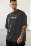 Erkek Füme Rave All Night Oversize Fit Bol Geniş Kalıp Salaş Kesim T-shirt