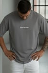 Erkek Füme Spectacular Beyaz Baskılı Oversize Salas T-Shirt