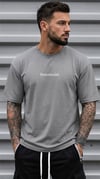 Erkek Füme Spectacular Beyaz Baskılı Oversize Salas T-Shirt