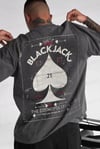Erkek Gri Black Jack Oversize Fit Bol Geniş Kalıp Salaş Kesim T-shirt