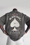 Erkek Gri Black Jack Oversize Fit Bol Geniş Kalıp Salaş Kesim T-shirt