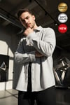 Erkek Gri Kaşe Kalın Soft Oduncu Yumuşak Dokulu Regular Old Money Culture Gömlek Yaka Ceket Hırka