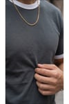Erkek Gri Renkli Tişört Bisiklet Yaka Kol Garnili Regular T-shirt