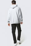 Erkek Gri Spectacular Baskılı 3 iplik Şardonlu Kapüşonlu Kanguru Cepli Oversize Salaş Hoodie Sweatshirt