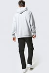 Erkek Gri Spectacular Baskılı 3 iplik Şardonlu Kapüşonlu Kanguru Cepli Oversize Salaş Hoodie Sweatshirt