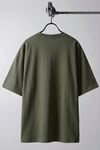 Erkek Haki Yeşili Bisiklet Yaka Düz Basic Baskısız Oversize Salas T-Shirt