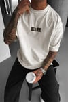 Erkek Hell & Devil Kabaran Baskı Ekru Bisiklet Yaka Oversize Salas T-Shirt