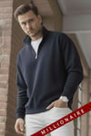 Erkek Lacivert Balıkçı Yaka 3 Iplik Içi Polarlı Şardonlu Oversize Sweatshirt