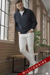 Erkek Lacivert Balıkçı Yaka 3 Iplik Içi Polarlı Şardonlu Oversize Sweatshirt
