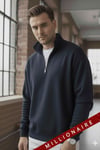 Erkek Lacivert Balıkçı Yaka 3 Iplik Içi Polarlı Şardonlu Oversize Sweatshirt