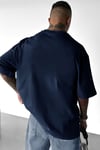 Erkek Lacivert City Of Angels Oversize Fit Bol Geniş Kalıp Salaş Kesim T-shirt