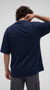 Erkek Lacivert Earth Oversize Fit Bol Geniş Kalıp Salaş Kesim T-shirt