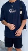 Erkek Lacivert Earth Oversize Fit Bol Geniş Kalıp Salaş Kesim T-shirt