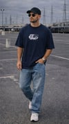 Erkek Lacivert Earth Oversize Fit Bol Geniş Kalıp Salaş Kesim T-shirt