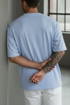 Erkek Mavi Earth Oversize Fit Bol Geniş Kalıp Salaş Kesim T-shirt