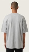 Erkek Melanj Gri Free Life Bisiklet Yaka Oversize Salas T-Shirt