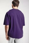 Erkek Mor Basic Düz Baskısız Oversize Salas Boyfriend T-Shirt