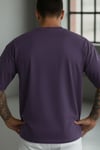 Erkek Mor Geyik Baskılı Oversize Fit Bol Geniş Kalıp Salaş Kesim T-shirt
