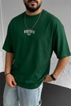 Erkek Nefti Dont Announce Kabaran Baskı Bisiklet Yaka Oversize Salas T-Shirt
