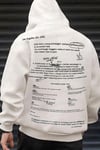 Erkek Original Baskılı Ekru Kırık Beyaz 3 iplik Şardonlu Kapüşonlu Oversize Salaş Bol Kesim Hoodie Sweatshirt