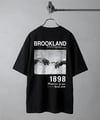 Erkek Siyah 1898 Brookland Baskılı Oversize Salas T-Shirt