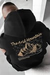 Erkek Siyah Arid Kapüşonlu Oversize 3 iplik Şardonlu Salaş Bol Kesim Hoodie Sweatshirt