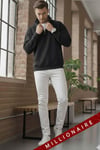 Erkek Siyah Balıkçı Yaka 3 Iplik Içi Polarlı Şardonlu Oversize Sweatshirt