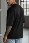 Erkek Siyah Basic Düz Baskısız Oversize Salas Boyfriend T-Shirt