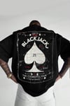 Erkek Siyah Black Jack Oversize Fit Bol Geniş Kalıp Salaş Kesim T-shirt