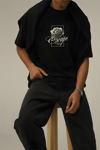 Erkek Siyah Black Rose Oversize Fit Bol Geniş Kalıp Salaş Kesim T-shirt