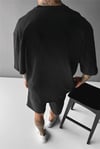 Erkek Siyah Black Rose Oversize Fit Bol Geniş Kalıp Salaş Kesim T-shirt