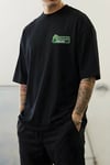 Erkek Siyah Bonsai Oversize Fit Bol Geniş Kalıp Salaş Kesim T-shirt