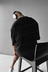 Erkek Siyah Da Vinci Sicience Oversize Fit Bol Geniş Kalıp Salaş Kesim T-shirt