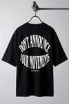 Erkek Siyah Dont Announce Kabaran Baskı Bisiklet Yaka Oversize Salas T-Shirt