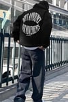 Erkek Siyah Dont Announce Kapüşonlu Oversize 3 iplik Şardonlu Salaş Bol Kesim Hoodie Sweatshirt