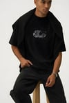 Erkek Siyah Earth Oversize Fit Bol Geniş Kalıp Salaş Kesim T-shirt