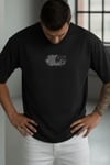 Erkek Siyah Earth Oversize Fit Bol Geniş Kalıp Salaş Kesim T-shirt
