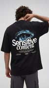 Erkek Siyah Göz Baskılı Sensitive Oversize Fit Bol Geniş Kalıp Salaş Kesim T-shirt