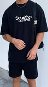 Erkek Siyah Göz Baskılı Sensitive Oversize Fit Bol Geniş Kalıp Salaş Kesim T-shirt