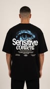 Erkek Siyah Göz Baskılı Sensitive Oversize Fit Bol Geniş Kalıp Salaş Kesim T-shirt