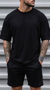 Erkek Siyah I Can Fly Oversize Fit Bol Geniş Kalıp Salaş Kesim T-shirt
