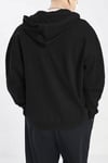 Erkek Siyah Kapüşonlu Fermuarlı 3 Üç İplik Polar Kanguru Oversize Sweatshirt Zip Up Hoodie