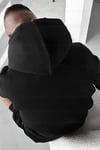 Erkek Siyah Spectacular Baskılı 3 iplik Şardonlu Kapüşonlu Kanguru Cepli Oversize Salaş Hoodie Sweatshirt