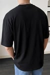 Erkek Siyah Survive Oversize Fit Bol Geniş Kalıp Salaş Kesim T-shirt