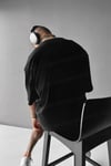 Erkek Siyah Survive Oversize Fit Bol Geniş Kalıp Salaş Kesim T-shirt