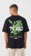 Erkek Siyah Toxic Oversize Fit Bol Geniş Kalıp Salaş Kesim T-shirt