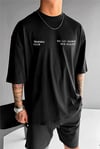 Erkek Siyah Training Club Oversize Fit Bol Geniş Kalıp Salaş Kesim T-shirt