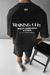 Erkek Siyah Training Club Oversize Fit Bol Geniş Kalıp Salaş Kesim T-shirt